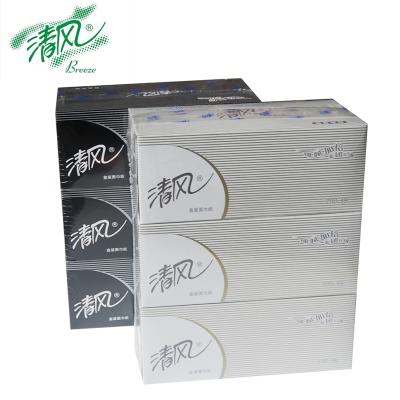 商用-清风B338A2/A338SHTW白加黑双层盒装面纸-200抽