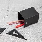 得力（deli） 金属网状笔筒 圆形方形简约创意 桌面收纳盒 办公用品 黑色 8931金属钢制笔筒